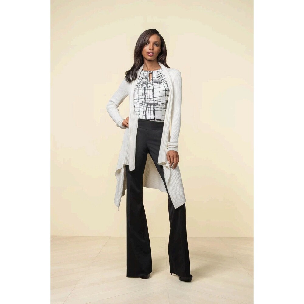 The Limited Olivia Dress Pants Women 8 Black Side Zip Scandal Flared Wide LegNEW - Picture 2 of 13